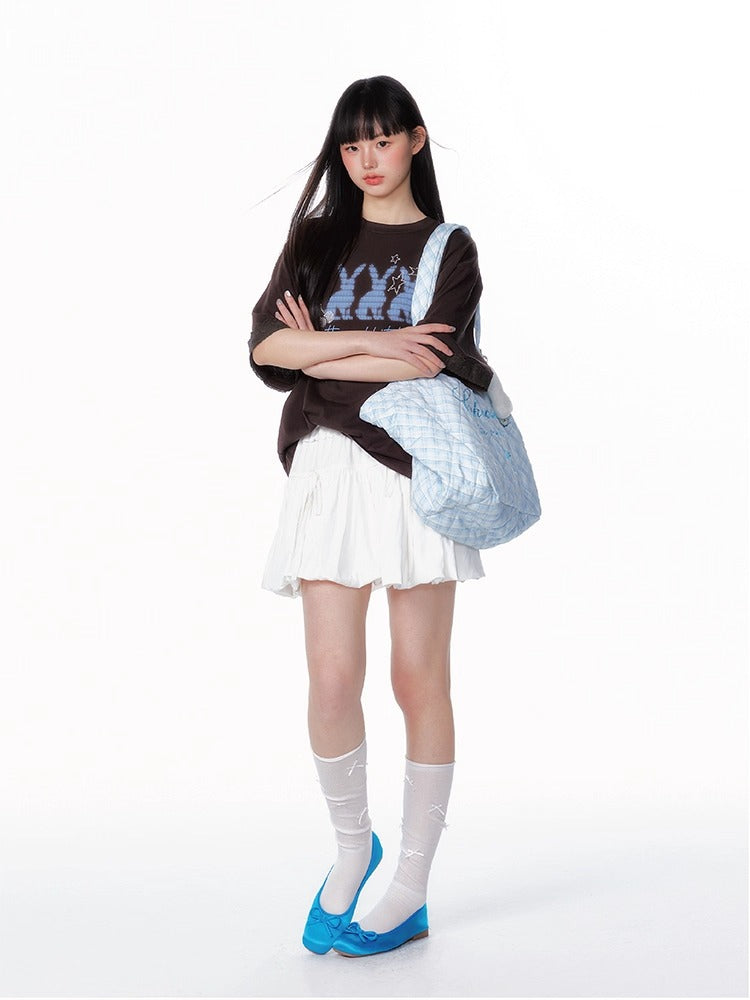 Crystal-Embellished Plaid Large Tote Bag