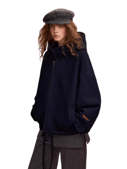 Hooded Cropped Wool Sweater