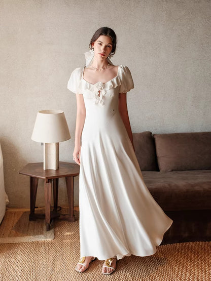 Puff-Sleeve Resort Maxi Dress