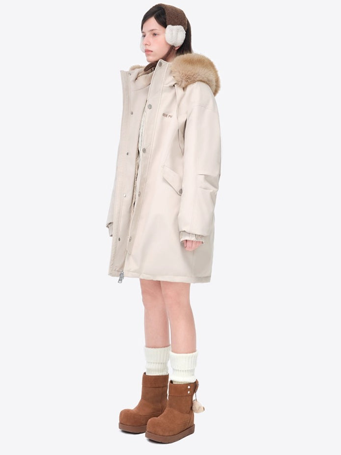 Faux Fur Collar Parka Down Coat