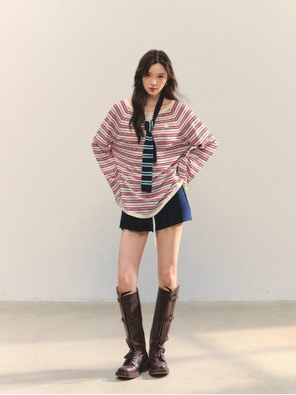 Multi-wear Striped Knit Top