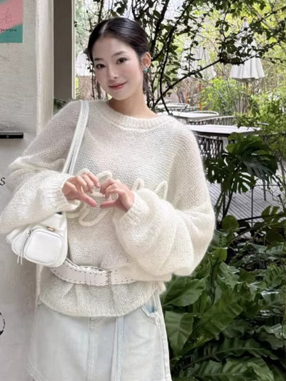 Mohair-Blend Oversized Knit Sweater