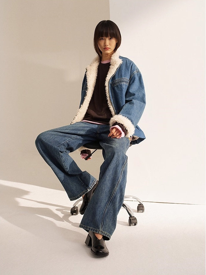 Pure Cotton Straight-Leg Denim Jeans
