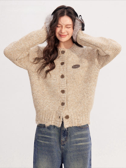 Chunky-Knit Wool-Blend Winter Cardigan