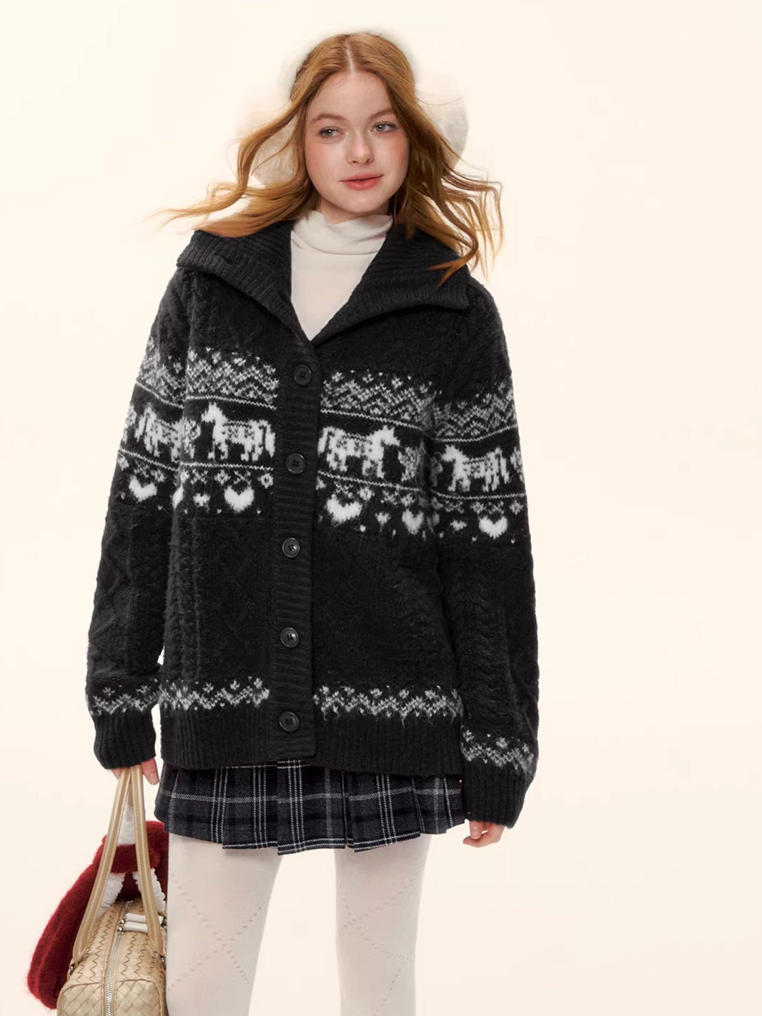 Red Loose Knit Sweater Cardigan