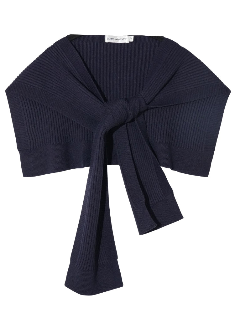 Shawl Fake Two-Piece Waist-Cinching A-Line Dress