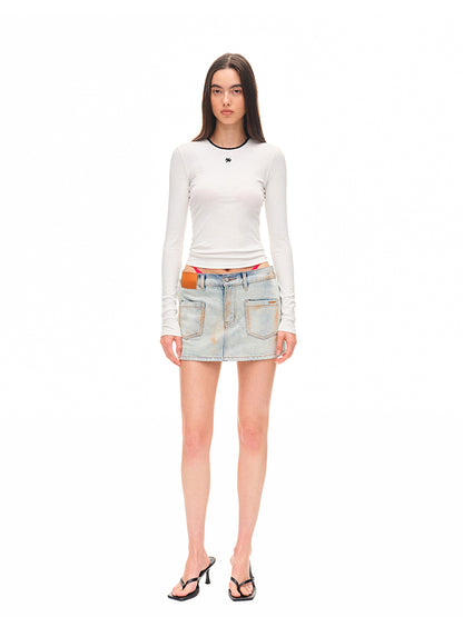 Fold-structured Low-waist Skirt - CHINASQUAD