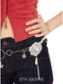Silver Ring Spliced Cross Flower Waist Chain Necklace - CHINASQUAD