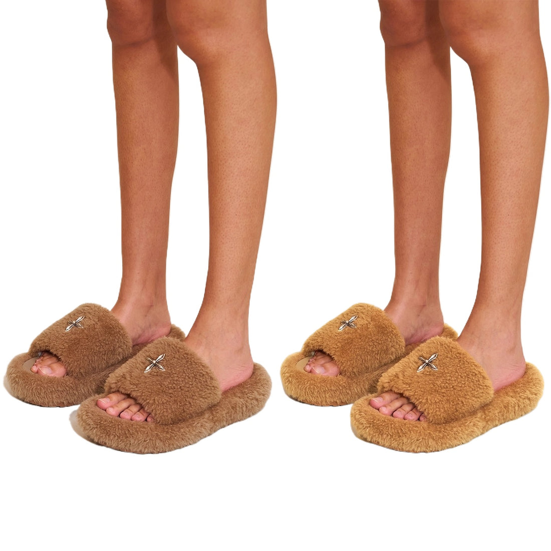 SMFK Fuzzy Platform Black Edition Slide Sandals