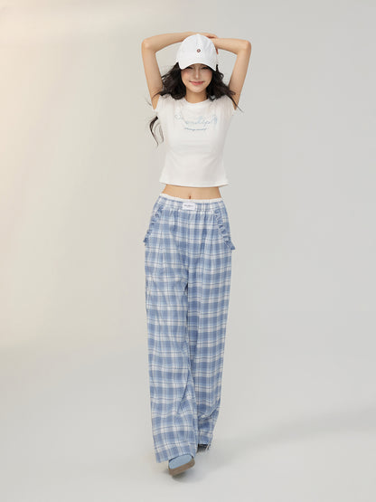 Fake Two-piece Lace Wide-leg Pants