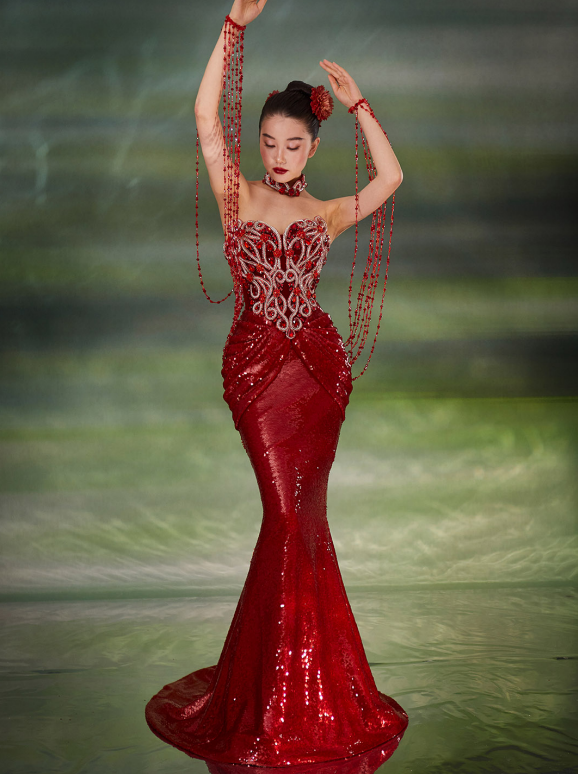 Ruby Radiance Gown