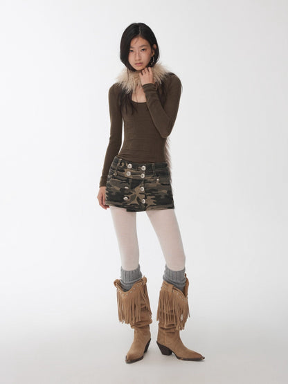 Textured Jacquard Knit Round-Neck Sweater