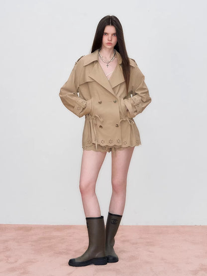 Embroidered Drawstring Jacket