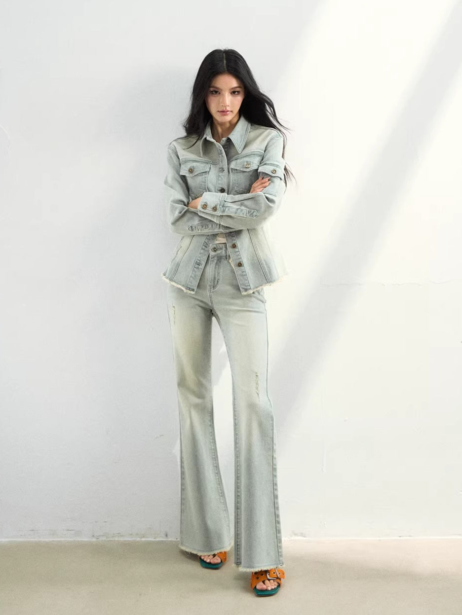 Washed Lightweight Stretch Denim Jacket