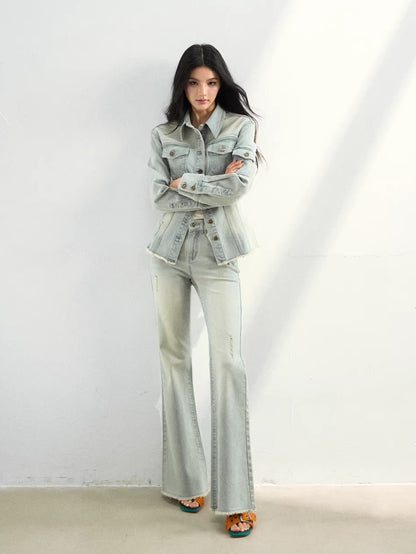 Washed Lightweight Stretch Denim Jacket