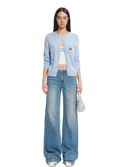 Natural Waist Fitted Straight Jeans - CHINASQUAD