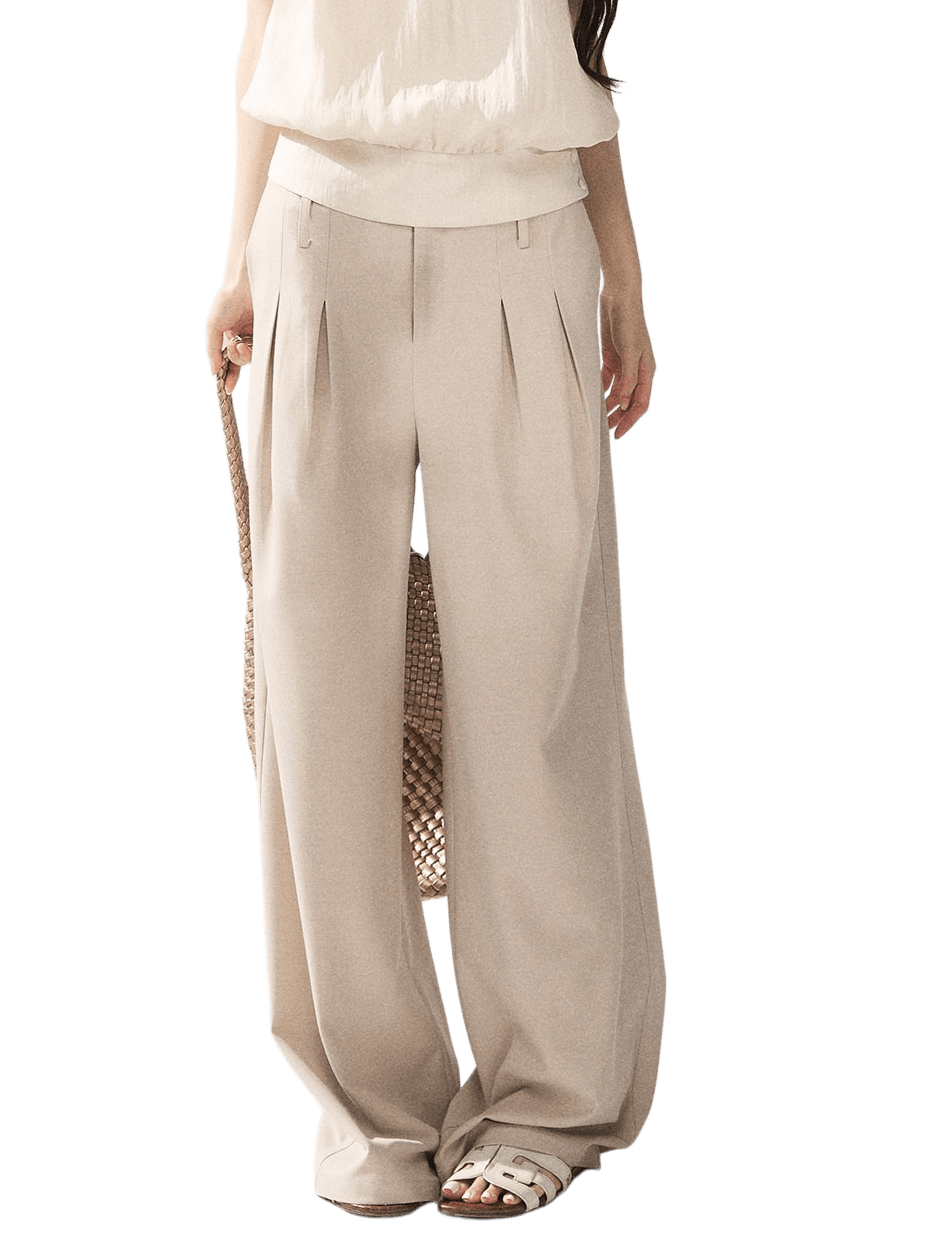 High-Waisted Relaxed Wide-Leg Trousers