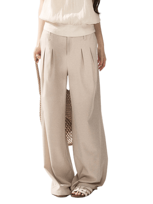 High-Waisted Relaxed Wide-Leg Trousers