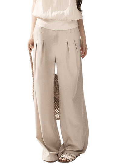 High-Waisted Relaxed Wide-Leg Trousers
