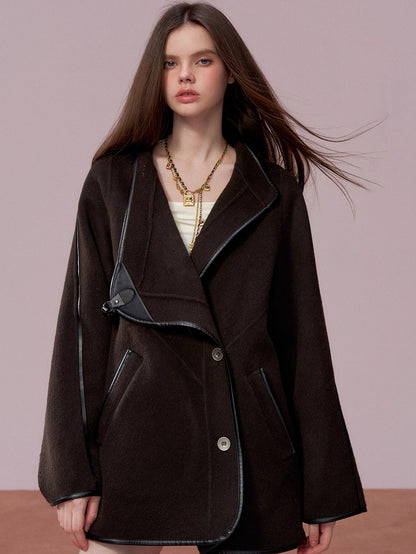Vintage Shearling-Wool Double-Faced Coat