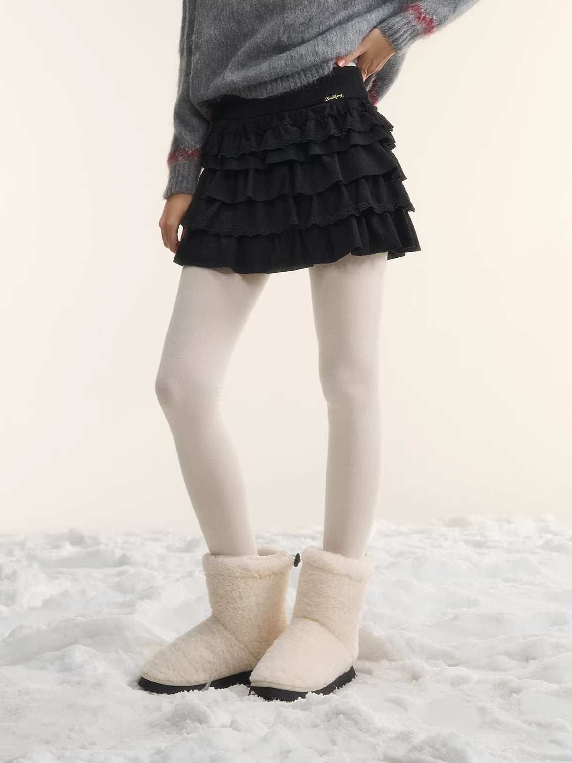 Tiered High-Waist A-Line Puff Skirt