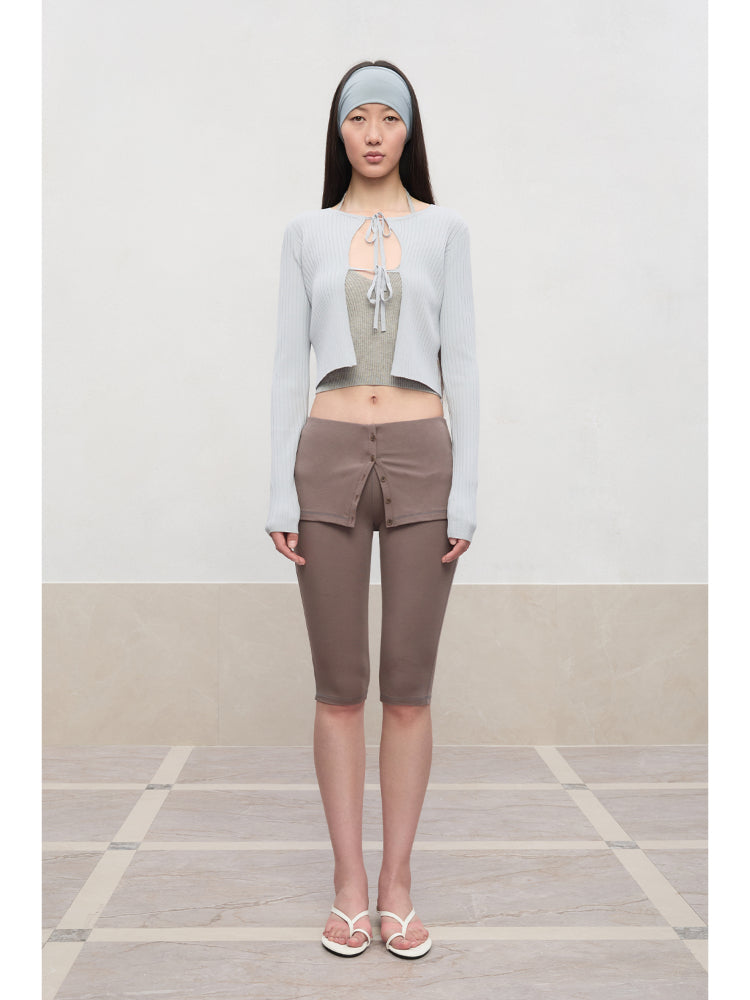 Spun Long-Sleeve Knit Cardigan
