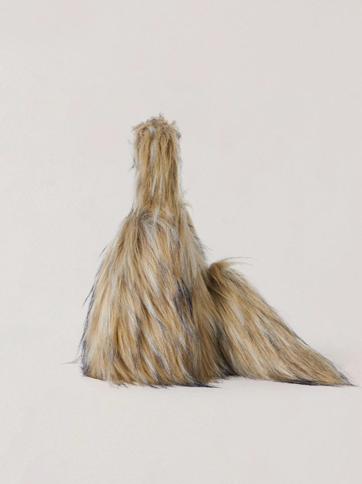 Cross Relic Faux Fur Stone Bag