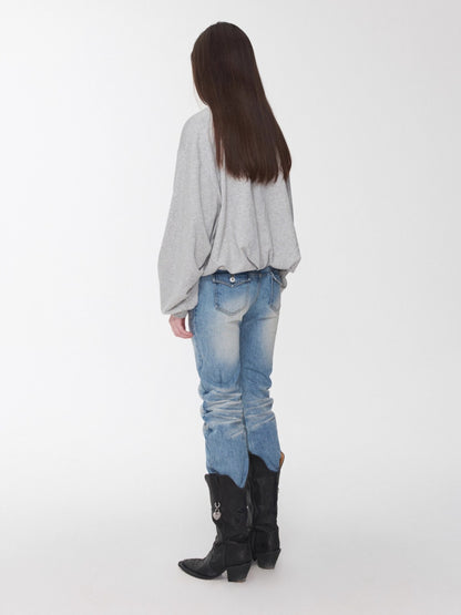 Vintage Letter Print Oversized Sweatshirt