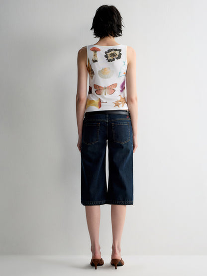Lyocell Fun Print Short Sleeveless Tank Top