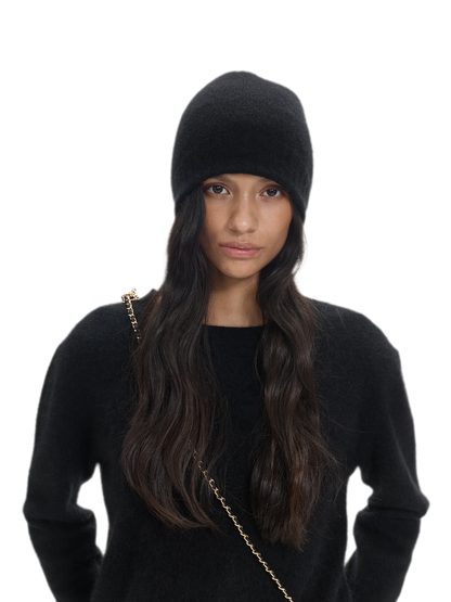 Cashmere Ribbed Dome Beanie