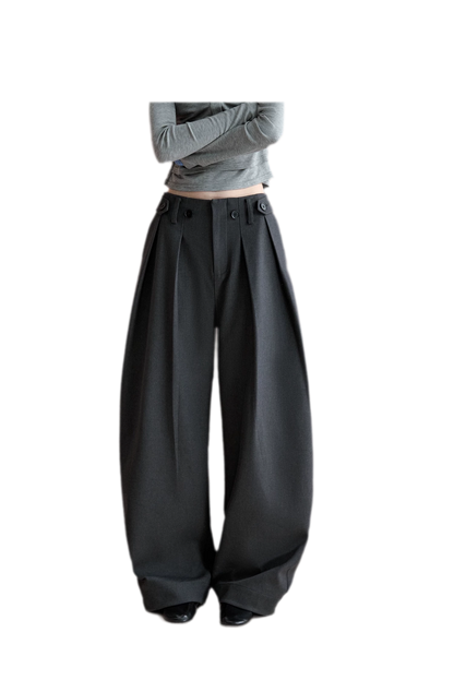 Double Pleat Curved Trousers