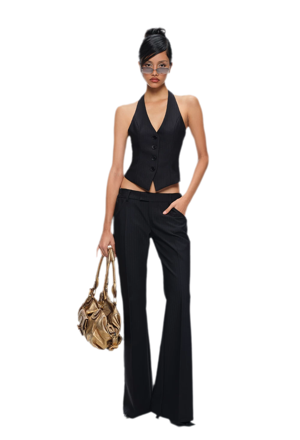 Pinstripe Halter Tailored Set
