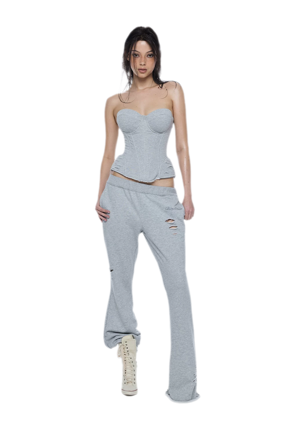 Distressed Flared Sweatpants
