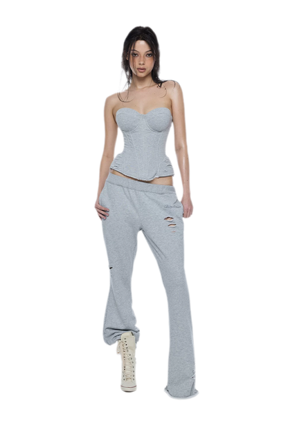 Distressed Flared Sweatpants