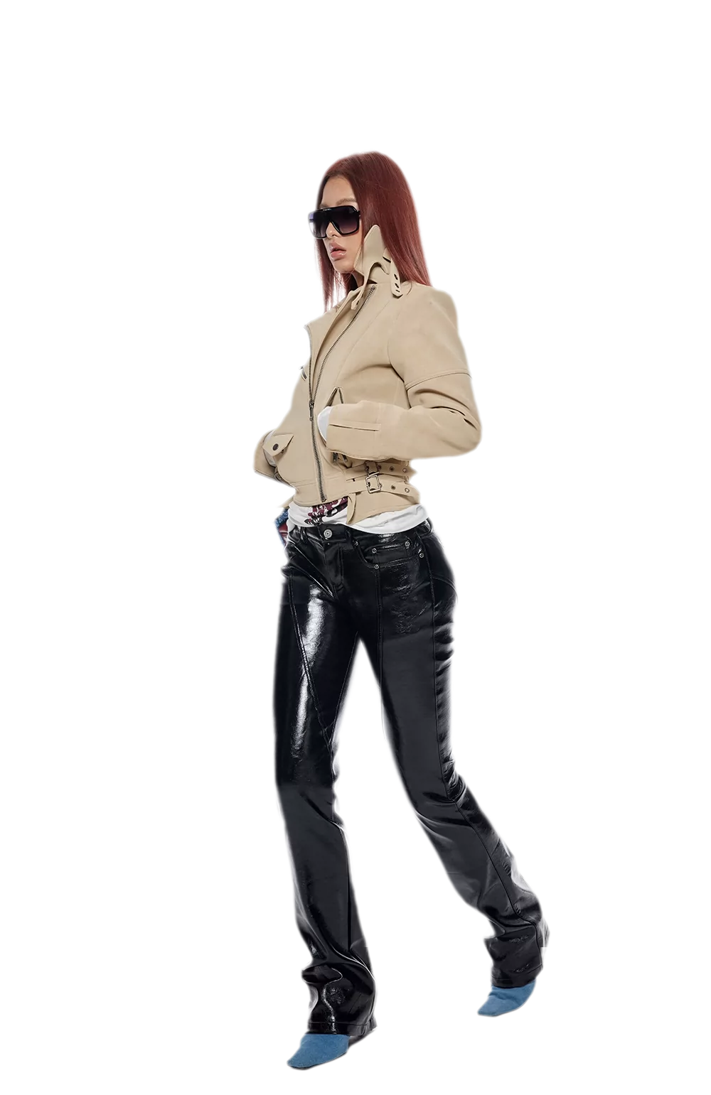Black PU Flared Pants