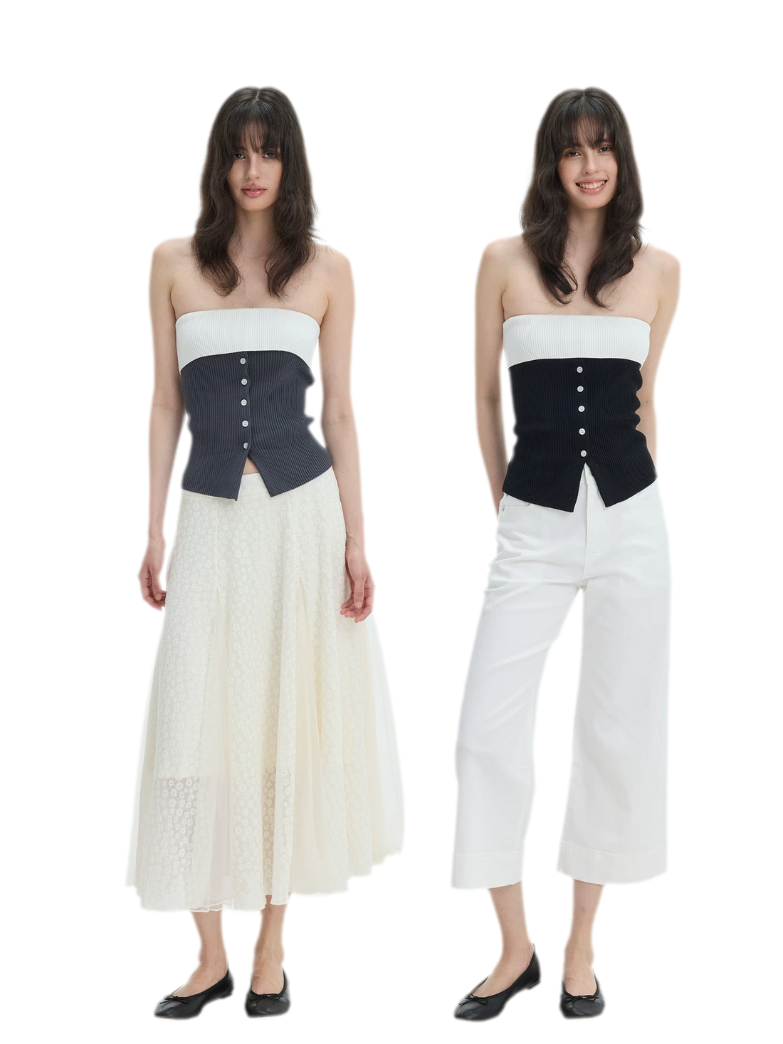 French Colorblock Bandeau Top