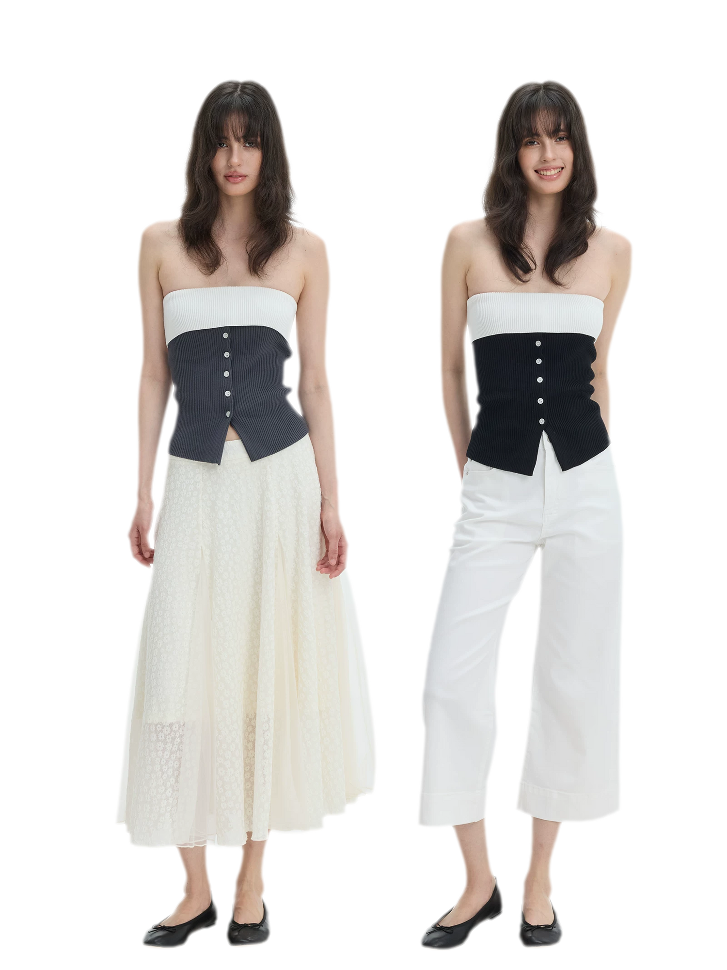 French Colorblock Bandeau Top