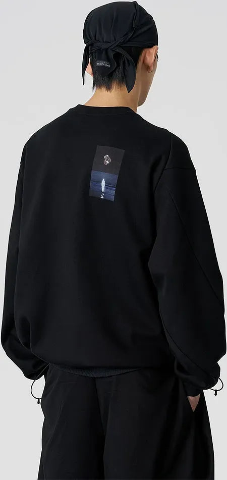 Twisted Sleeve Drawstring Sweatshirt