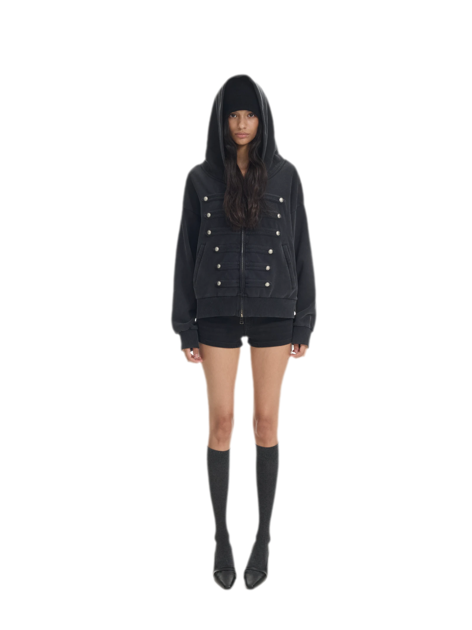 Washed Napoleon Hooded Jacket