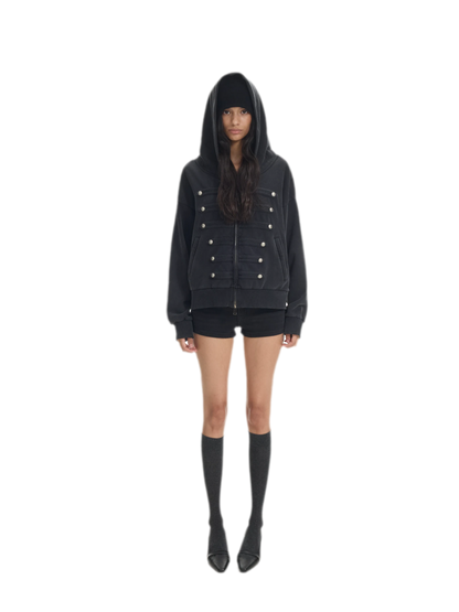 Washed Napoleon Hooded Jacket