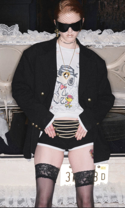 Metal Button Suit Shorts