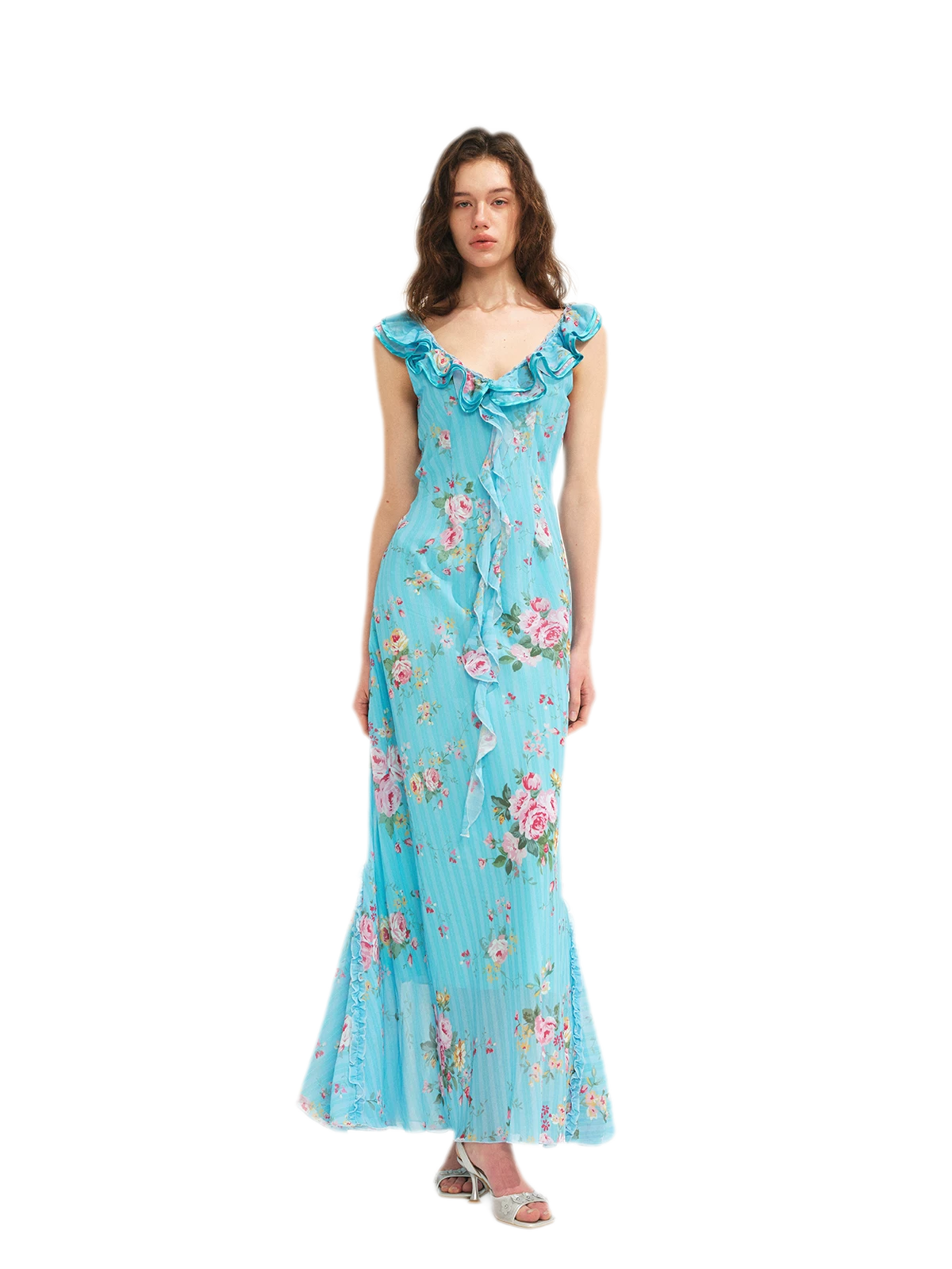 Lace Trim Mermaid Dress