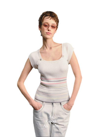 Raglan Stripe Slim Top