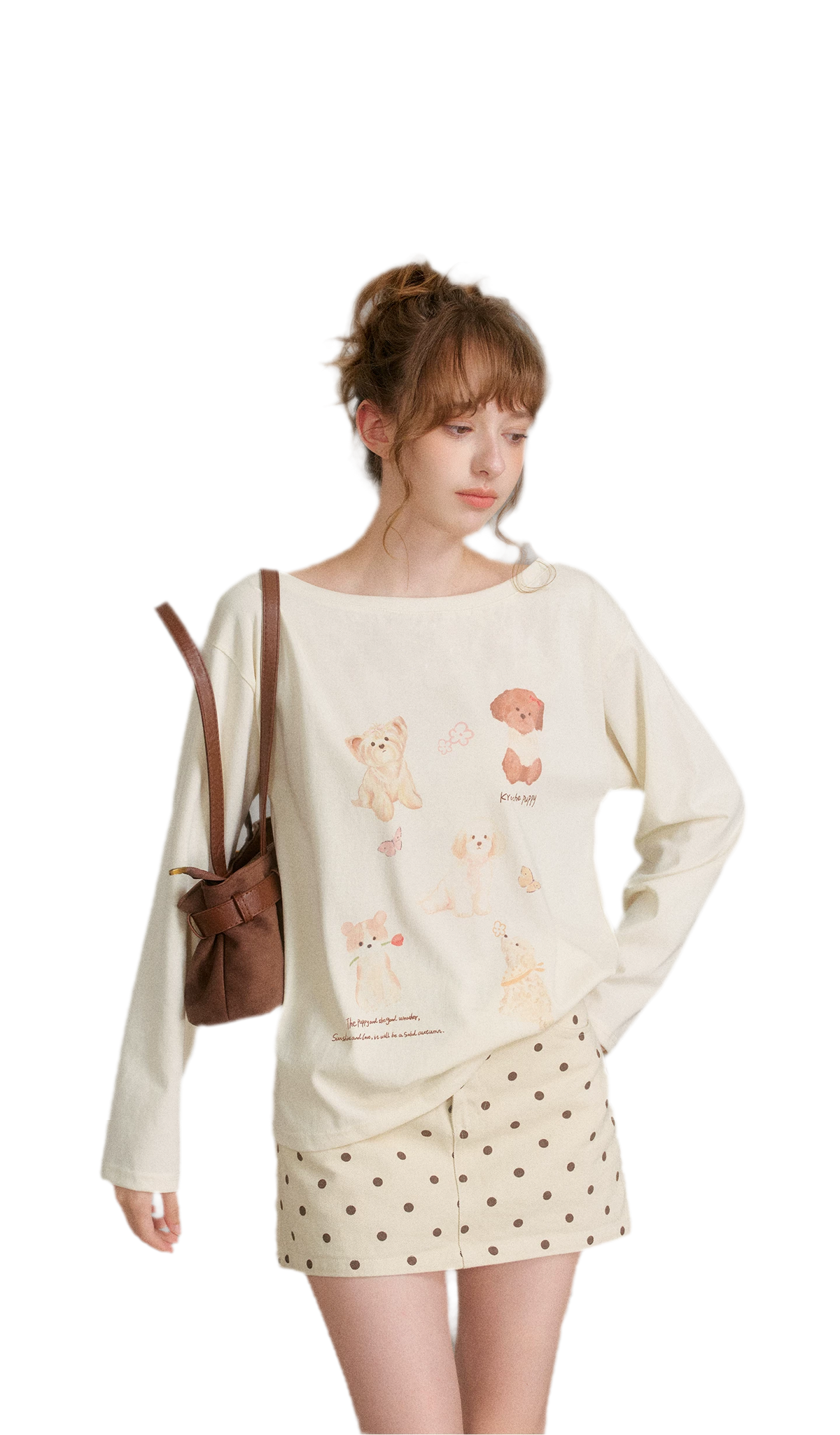 Hand-Drawn Puppy Print T-Shirt