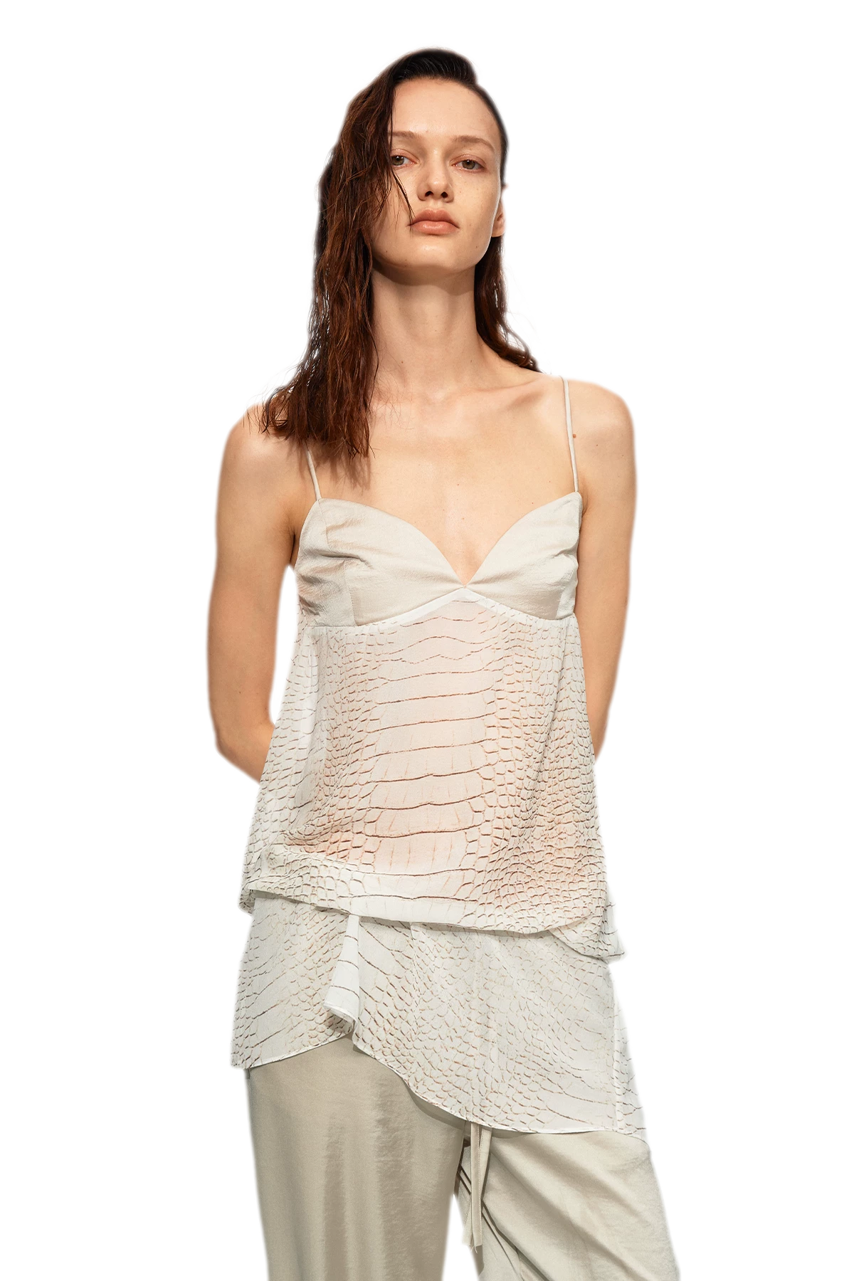 Sheer Satin Snake Camisole