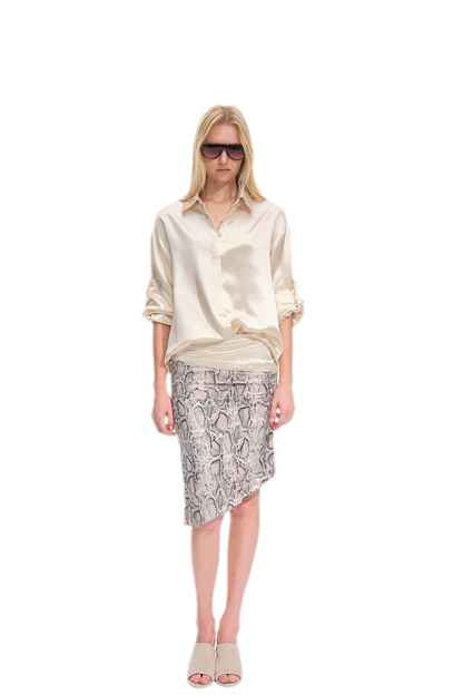 Vintage kokerrok met slangenprint
