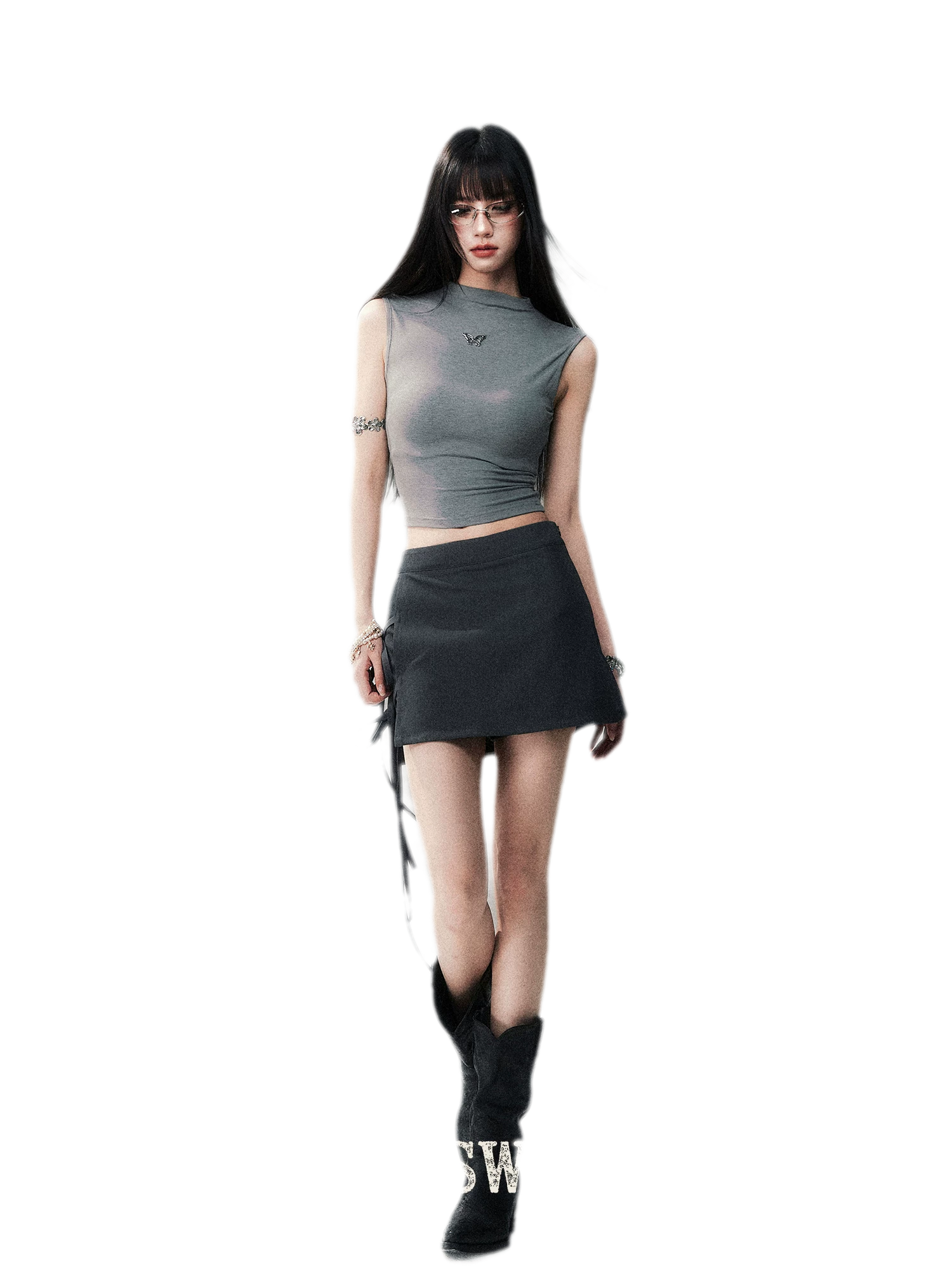 Sleeveless High Neck Tee