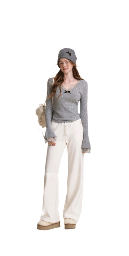 Drawstring High Waist Pants