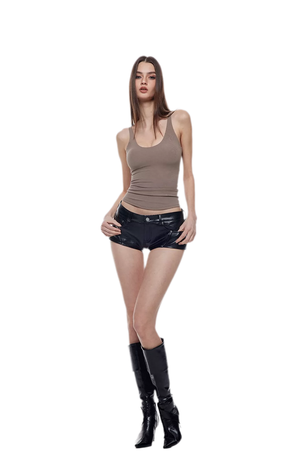 Glossy Faux Leather Shorts