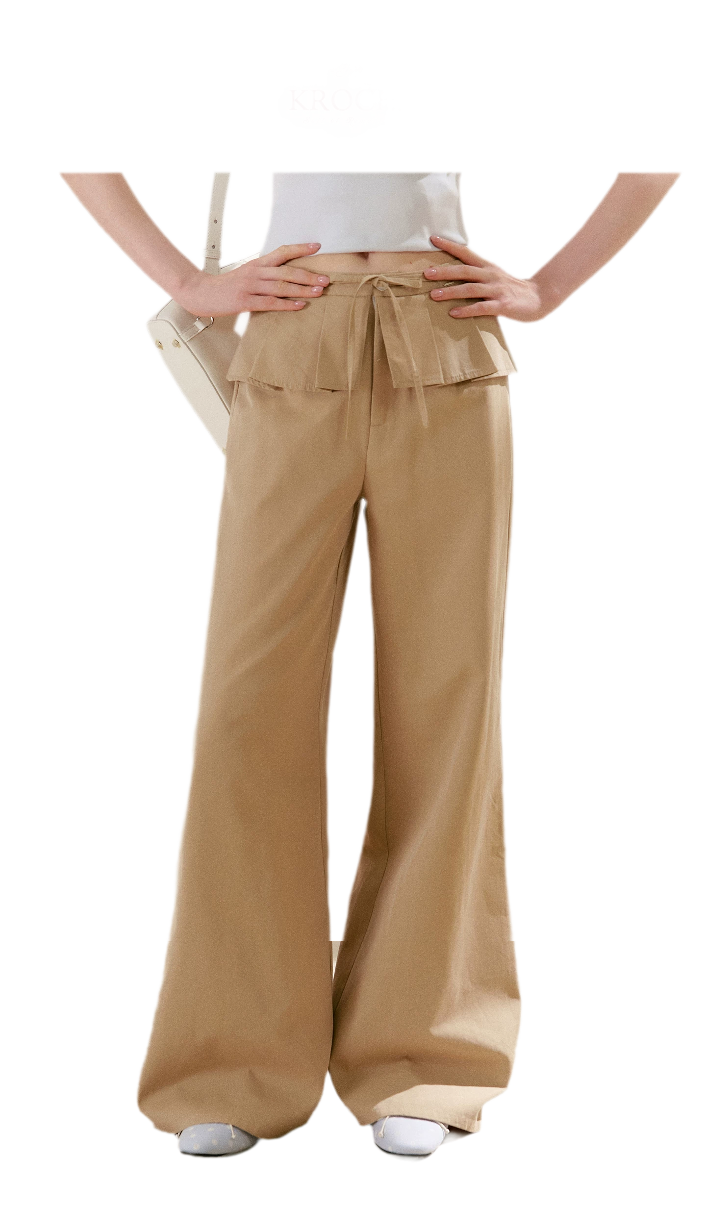 Pleated Wide-Leg Pants
